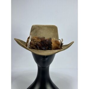 VINTAGE LONGHORN VELVET COWBOY HAT SIZE 6 3/4-6 7/8 IN GOOD CONDITION 1980's